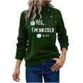 thumbnail image 1 of Savings Women's Long Sleeve Crewneck Letter Printed Side Buttons Tunic Shirts Trendy Casual Pullover Sweatshirts Green,M, 1 of 6