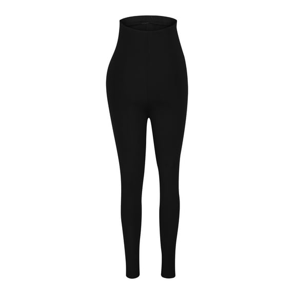 Women's Skinny Leggings High Waisted Yoga Pants Slim Fit Stretchy Workout Solid Color Long Pants Black,S