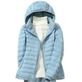 thumbnail image 1 of Savings!Womens Warm Jacket Long Sleeve Coats Down Jacket Lightweight Hooded Short Large Size Fall Winter Plus Down Warm Jacket, 1 of 1