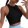 thumbnail image 1 of Savings Womens Workout Tank Tops Casual Crew Neck Knit Ribbed Rackback Tops Solid Atheletic Yoga Gym Shirts (S, Black), 1 of 7