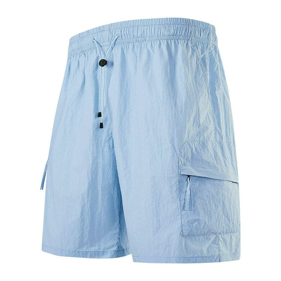 Fashion YLSDY Casual Cargo Shorts for Men Summer Loose Tropical Vacation Half Pants Basketball Outdoor Exercise Shorts with Pockets Blue XXXXL