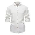 thumbnail image 1 of Fashion YLSDY Dress Shirts for Men Vacation Beach Formal Wedding Prom Dinner Suit Shirts Long Sleeve Button Business Casual Shirt White L, 1 of 8