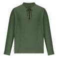 thumbnail image 1 of Fashion YLSDY Men Hawaiian Retro Lace-Up Drawstring Shirts Long Sleeve Guys Fashion Hippie Costume Streetwear Stand Collared Tops Army Green S, 1 of 5