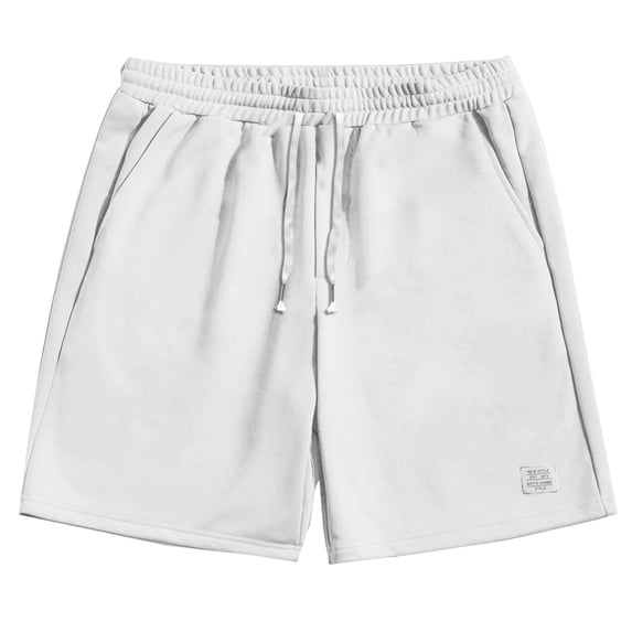 Fashion YLSDY Men's Basketball Sports Shorts Casual Summer Comfy Sweat Running Workout Gym Shorts with Pockets and Elastic Waist White XXXL