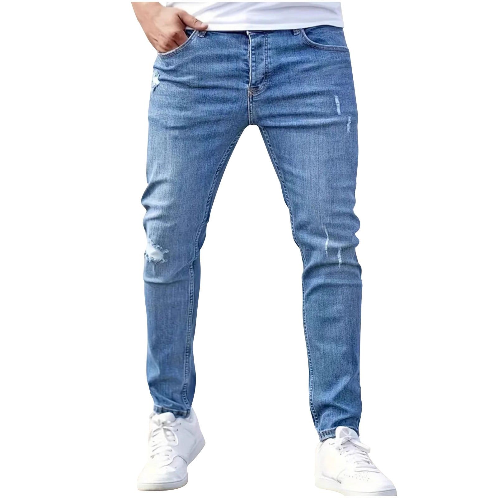 Fashion YLSDY Men's Casual Jeans Slim Fit Skinny Denim Stretch Tapered ...