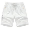 thumbnail image 1 of Savings YLSDY Men's Casual Workout Active Shorts Quick Dry Breathable Drawstring Zipper Pockets Loose Fit Elastic Waistband Shorts White M, 1 of 8