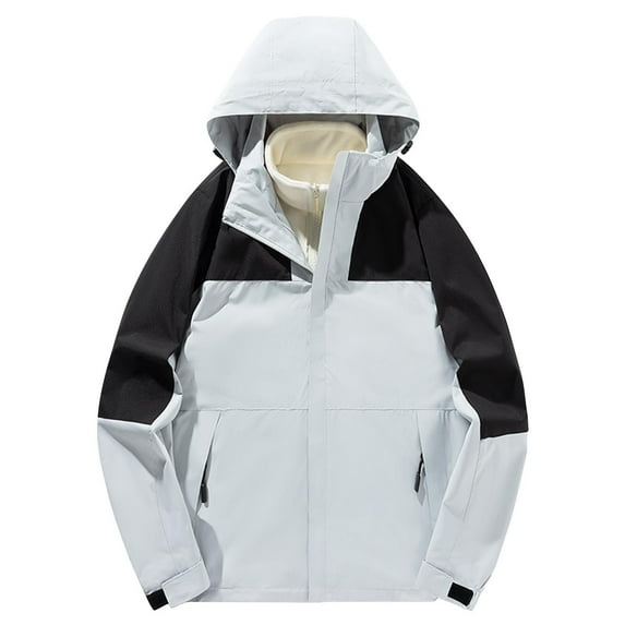 Fashion YLSDY Men's Fashion Windbreaker Jackets Windproof Water Resistant Full Zip Up Outdoor Hiking Fishing Coats Gray M