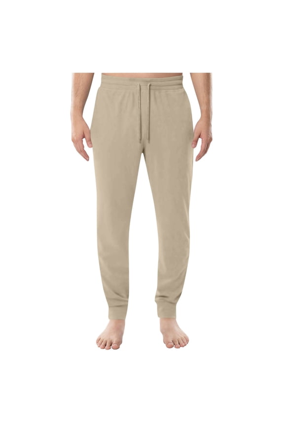 Fashion YLSDY Men's Joggers Cotton Sweatpants with Pocket Lightweight Stretch Athletic Track Pants for Workout Casual Running Beige S