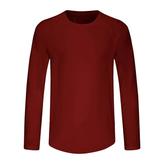 Fashion YLSDY Men's Long Sleeve Sun Shirt UV Protection Rashguard Breathable Shirts Beach Athletic Quick Dry Swim Shirt Wine XXL