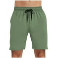 thumbnail image 1 of Fashion YLSDY Men's Loose Casual Shorts Stretch Drawstring Athletic Gym Workout Shorts Summer Breathable Solid Fashion Pants Army Green L, 1 of 8