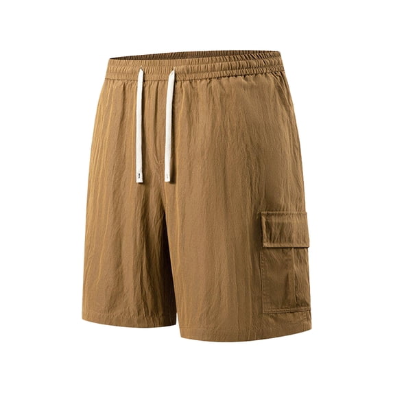 Fashion YLSDY Men's Plus Size Cargo Shorts with Multi-Pockets Work Outdoor Elastic Waist Drawstring Relaxed Summer Beach Shorts Khaki XXXXL
