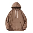 thumbnail image 1 of Fashion YLSDY Men's Pullover Hoodies Solid Color Long Sleeve Breathable Hipster Loose Casual Hooded Sweatshirts with Pockets Coffee XXXL, 1 of 3