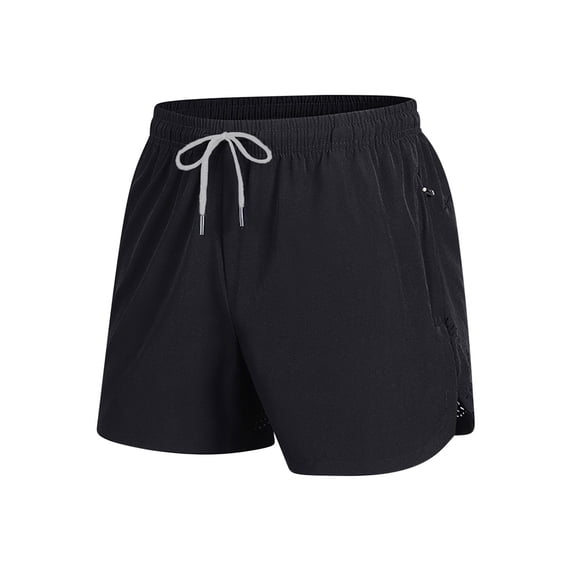 Fashion YLSDY Men's Quick Dry Athletic Running Shorts with Pockets Lightweight Workout Shorts Sports Gym Basketball Drawstring Short Black XXXL