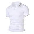 thumbnail image 1 of Fashion YLSDY Men's Solid Business Button Collared Shirts Short Sleeve Fitness Golf Button Collared Shirts Lightweight Casual Lapel Collared T Shirt White L, 1 of 7
