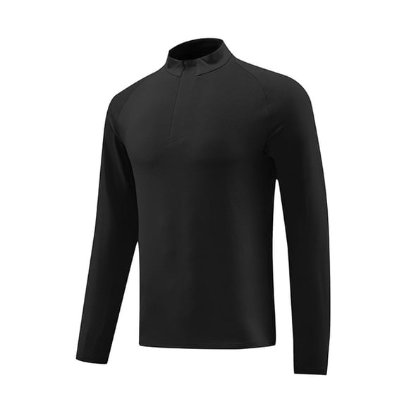 Fashion YLSDY Men's UPF 100+ Sun Shirt 1/4 Zip Up Long Sleeve Rash Guard Lightweight Hiking Workout Running Pullover Tops Outdoor Black XXXL