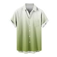 thumbnail image 1 of Fashion YLSDY Men's Vintage Bowling Shirts Gradient Short Sleeve Regular Fit Hawaiian Casual Button Down Shirt Stylish Summer Beach Shirts Green L, 1 of 4