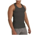 thumbnail image 1 of Fashion YLSDY Mens 100% Cotton Tank Top Ribbed High Elastic Athletic Pullover Gym Outdoor Exercise Muscle Solid Basic Tank Top 2025 Gray XL, 1 of 4