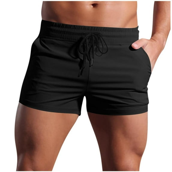 Fashion YLSDY Mens Athletic Shorts Summer Quick Dry Gym Short Drawstring Elastic Waist Workout Mesh Short with Pockets Black L