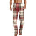 thumbnail image 1 of Fashion YLSDY Mens Buffalo Plaid Pajama Pants Sleep & Lounge PJS Pants Bottoms Casual Homewear Elastic Waist Sleepwear Pants Red M, 1 of 5