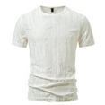 thumbnail image 1 of Fashion YLSDY Mens Crew Neck T Shirt Short Sleeve Hollow Out Hipster Hiphop Tees Fashion Slim Fit Elastic Solid Color Summer Tops White XL, 1 of 9