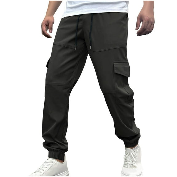 Fashion YLSDY Mens Joggers Cargo Pants Men Fashion Pants Sweatpants Casual Slim Fit Athletic Workout Pants Outdoor Sports Pants Dark Gray 4