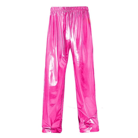 Fashion YLSDY Mens Metallic Pants Disco Outfit Drawstring Waistband Stylish Trousers Sequin Joggers with Pockets Pink XXXL
