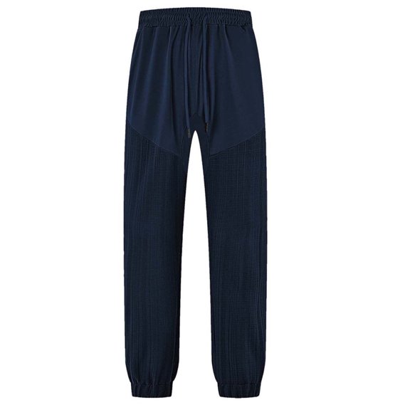 Fashion YLSDY Mens Patchwork Athletic Track Pants Casual Outdoor Running Workout Joggers Pant with Pockets Cinched Sweatpants Navy L