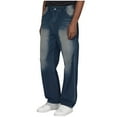 thumbnail image 1 of Fashion YLSDY Mens Wide Leg Baggy Jeans Y2k Casual Fashion Loose Denim Pants Work Office Streetwear Straight Leg Jeans Y2k Baggy Skater Jeans Dark Blue XL, 1 of 6