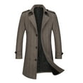 thumbnail image 1 of Fashion YLSDY Mens Wool Blend Trench Coat Single Breasted Overcoat Notched Lapel Slim Fit Pea Coat Long Sleeve Winter Warm Coat Coffee XXXXL, 1 of 8