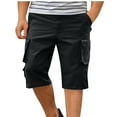 thumbnail image 1 of Fashion YLSDY Mens Workout Shorts Quick Dry Stretch Pants Lightweight Outdoor Casual Shorts Elastic Running Shorts Knee Length Cargo Shorts Black L, 1 of 6