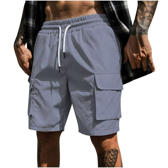 Fashion YLSDY Quick Dry Running Short for Men 7 inch Gym Shorts with Liner Stretch Workout Shorts Quick Dry Athletic Short Gray XL