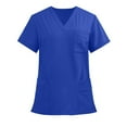 thumbnail image 1 of Fashion YLSDY Scrub Tops for Men Women V-Neck Scrubs Unisex Stretch Nursing Shirts Medical Uniform Workwear with 3 Pockets Blue XXL, 1 of 6