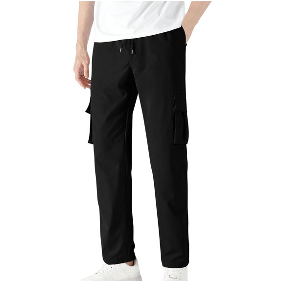 Fashion YLSDY Sports Outdoor Trousers for Men Casual 2025 Fashion Spring and Winter Sports Long Pants Lounge Joggers Pants Trousers Black 10