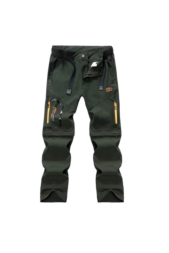 Fashion YLSDY Tactical Pants for Men Men's Outddor Quick Dry Convertible Lightweight Hiking Fishing Zip Off Cargo Work Pants Trousers Army Green 6