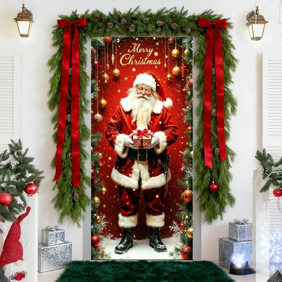 Privacy Door Curtain for Doorway, Photo Background Door Decoration, Outdoor Indoor Home Party Decoration Supplies, On End of Year!