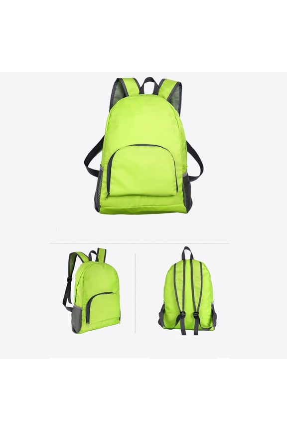 Foldable Fluorescent Student Backpack, Minimalist Lightweight School Bag, Compact Travel Daypack with High-Visibility Neon Color