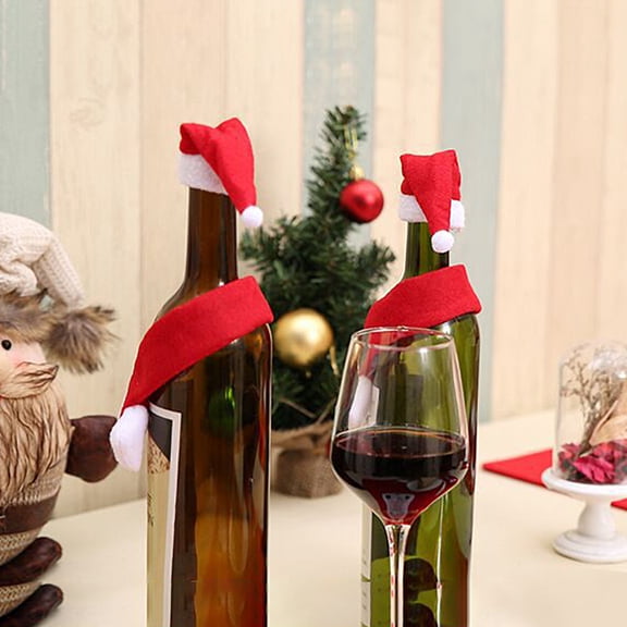 kcavykas Santa Claus Gift Candy Bag Reusable Non-Woven Wine Bottle Cover, Holiday Party Decoration, Washable, Cute Santa Pants Treat Bag Gift