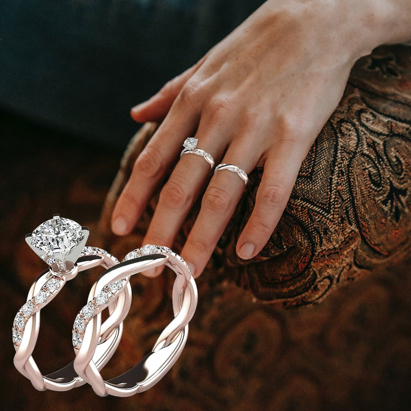Savings kkbbma Clearance Engagement Rings for Couples Set under $5 ...