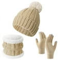 thumbnail image 1 of European And American Winter Knitted Warm Gloves Hats Scarves Three Piece Set with Thick Velvet And Hat Family Gifts, 1 of 2