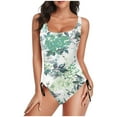 thumbnail image 1 of Savings up to 30% off Ladies Fashion Multicolor Pattern Print Bikini Back Cutout Sling Women Piece One-Piece Swimsuit Mint Green, M, 1 of 6