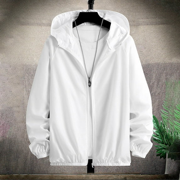 Savings up to 30% off Men's Summer Thin Style Breathable Ice Filament Sun Protection Clothing Outdoor Fitted Hooded Fishing Clothing Coat