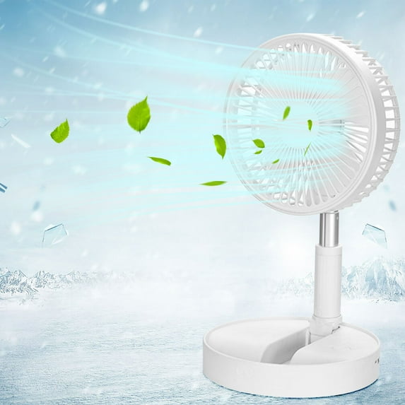 Savings up to 30% off Telescopic Folding Floor Household Electric Fan Portable High Wind Rechargeable Long Life Mini USB Desktop Fan