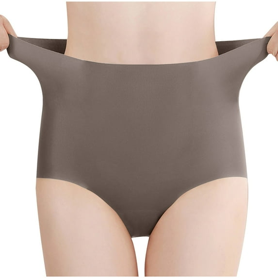 Savings up to 30% off Women's Lace Abdomen Mid-rise Waist And Hip Lift Comfortable Body Breathable Underwear Briefs Dark Gray L