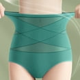 thumbnail image 1 of Savings up to 30% off Women's Lace Abdomen Mid-rise Waist And Hip Lift Comfortable Body Breathable Underwear Briefs Green L, 1 of 4