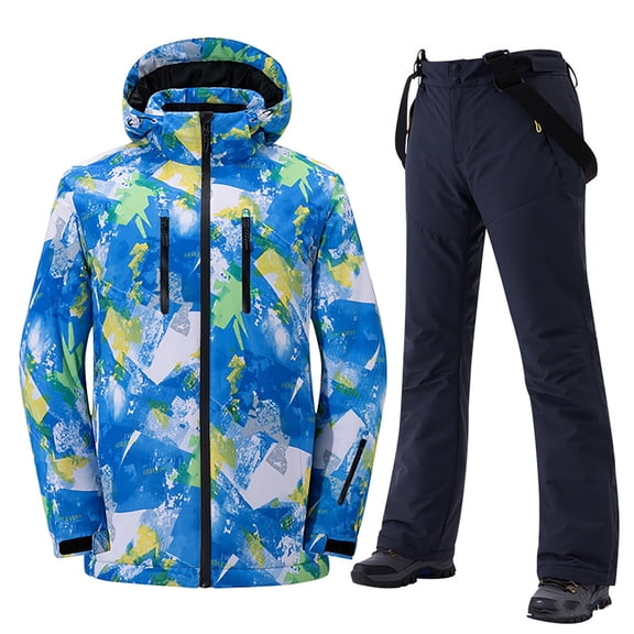 Women's Winter Unisex Gradient Ski Suit Set Windproof Waterproof Thickened And Warm Single And Double Board Skiing Equipment