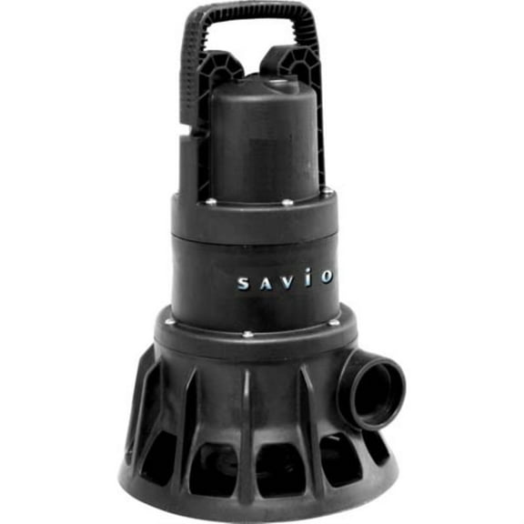 Savio Water Master Solids Submersible Pond Pump, 6500 GPH, 35 ft Head, Handles Solids up to 1.5 in