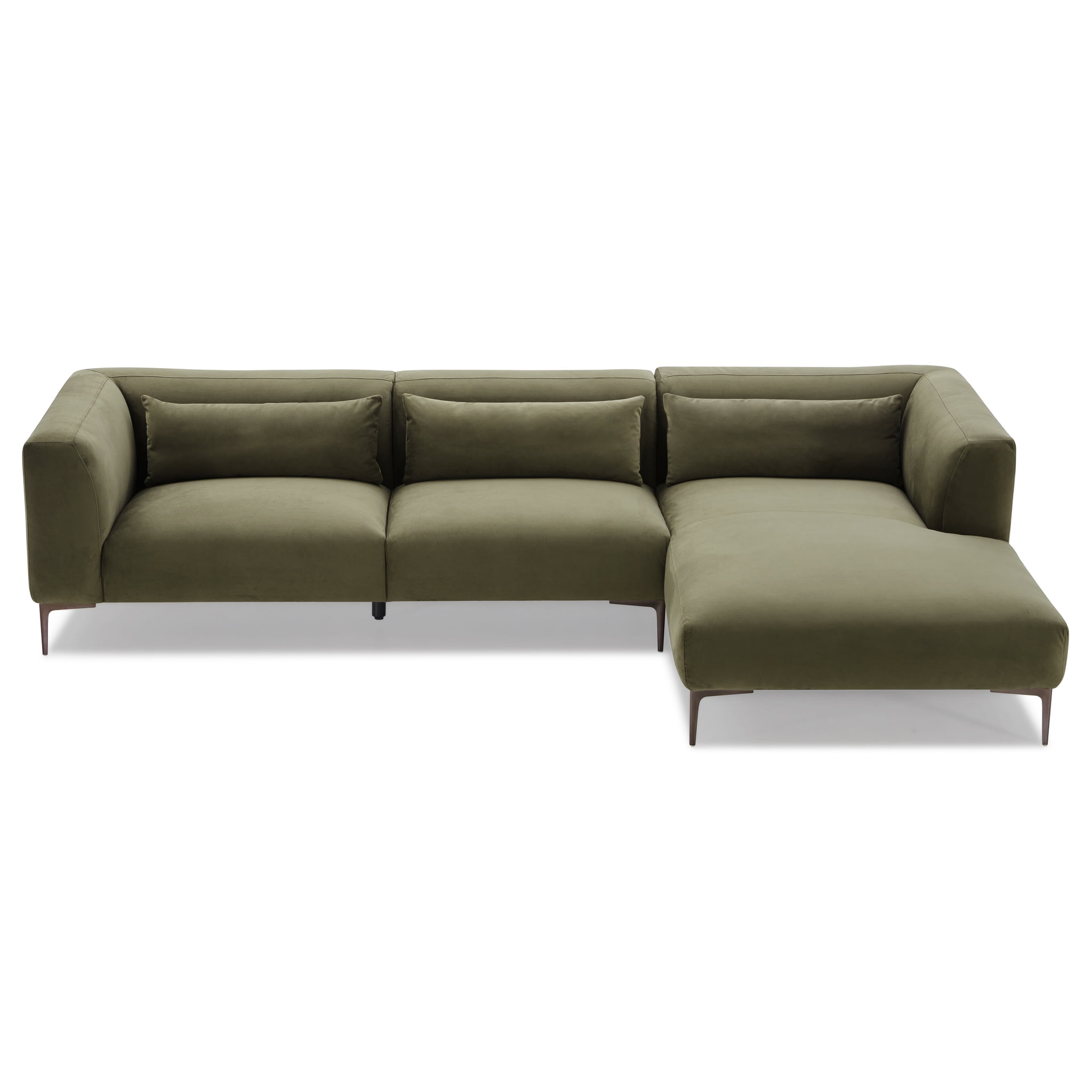 Saviola Green Velvet Japandi Style Modern Living Room Corner Sectional