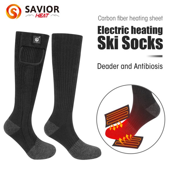 Savior 7.4V Electric Heated snowboard Socks For Men Women