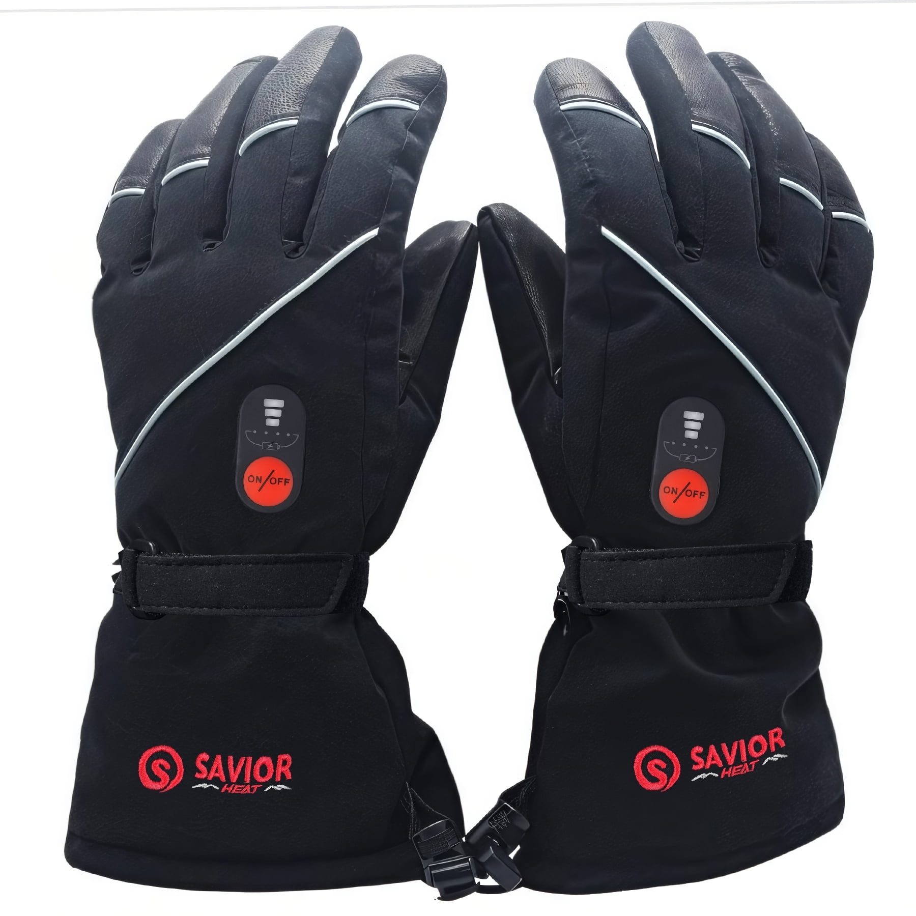 Savior Adult Battery Heated Gloves, Winter Ski Mittens Black XS-3XL