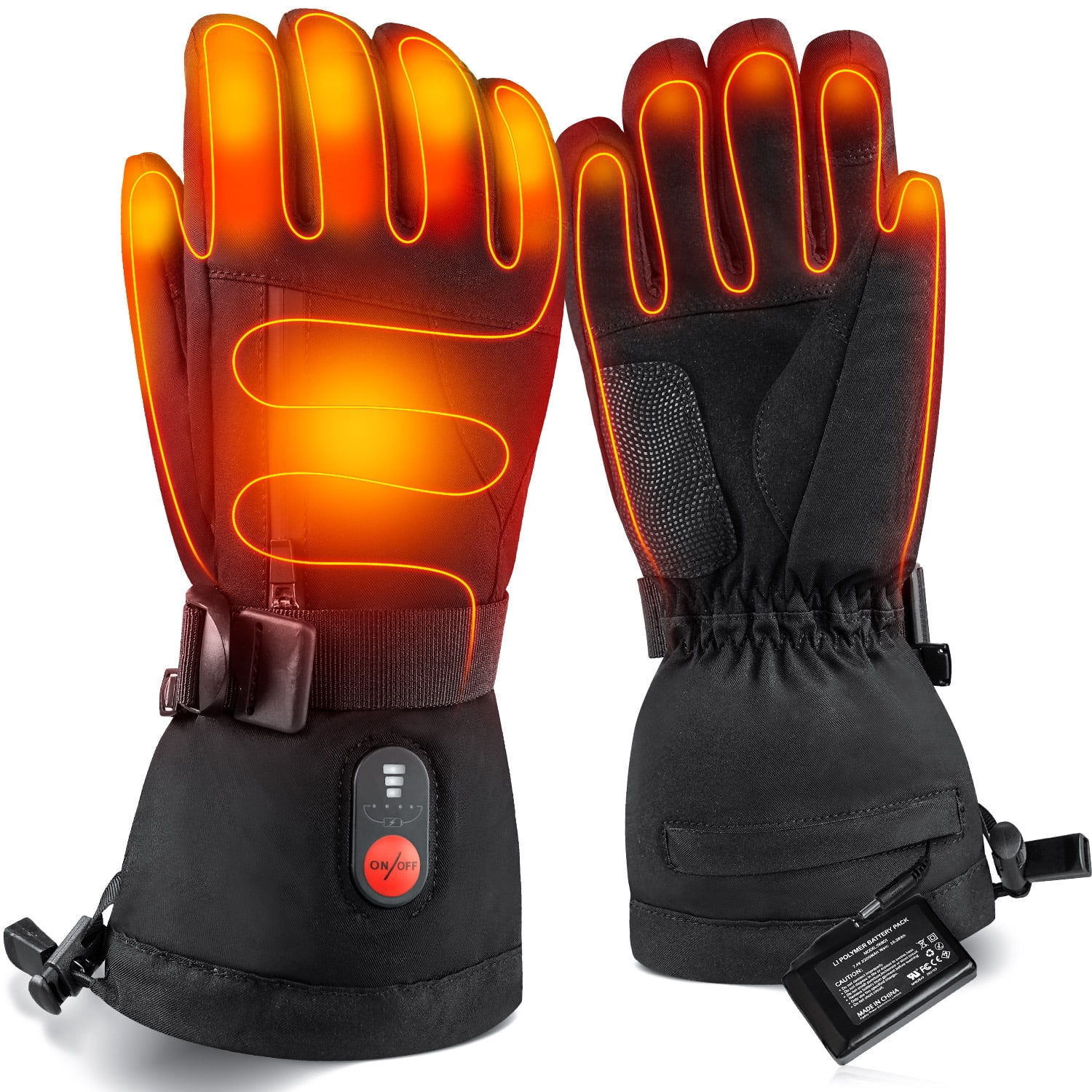 Savior Battery Heated Gloves for Men Women, Rechargeable Electric Ski Touchscreen Gloves, Winter Hand Warmer for Cycling Motorcycling Hunting Hiking